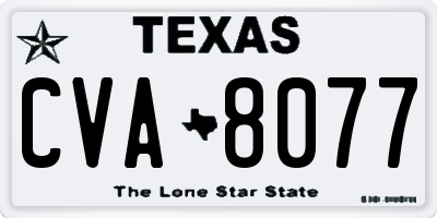TX license plate CVA8077