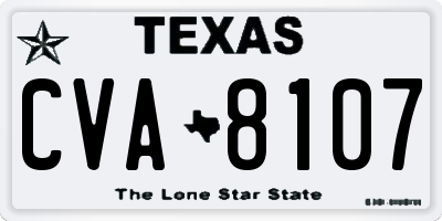 TX license plate CVA8107
