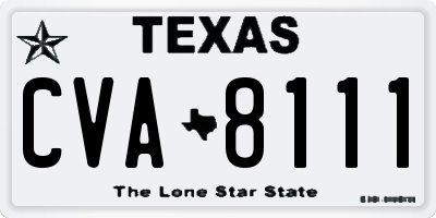 TX license plate CVA8111