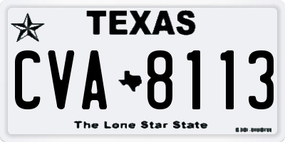 TX license plate CVA8113