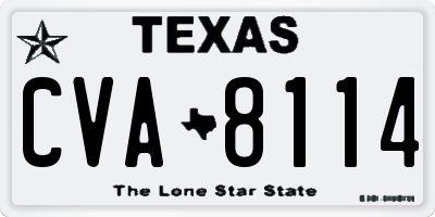TX license plate CVA8114
