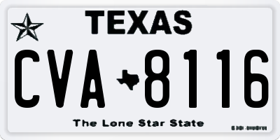 TX license plate CVA8116