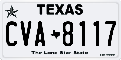 TX license plate CVA8117