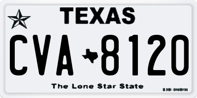 TX license plate CVA8120