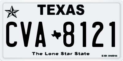 TX license plate CVA8121