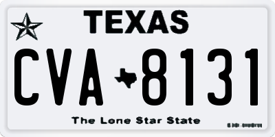 TX license plate CVA8131