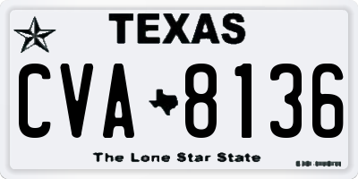 TX license plate CVA8136