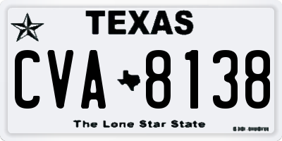 TX license plate CVA8138