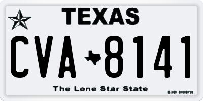 TX license plate CVA8141