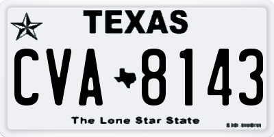 TX license plate CVA8143