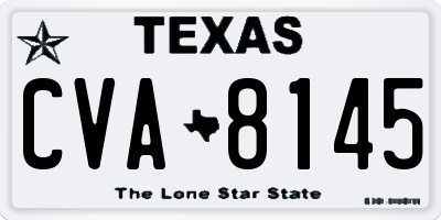 TX license plate CVA8145
