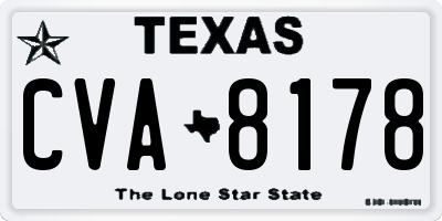 TX license plate CVA8178
