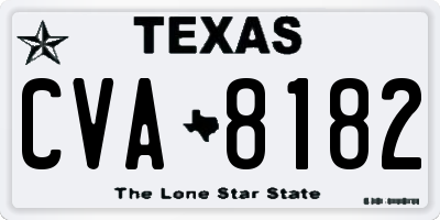 TX license plate CVA8182