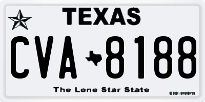 TX license plate CVA8188