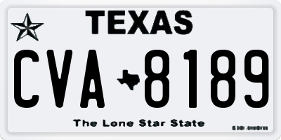 TX license plate CVA8189