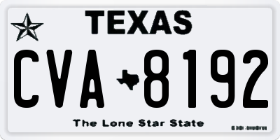 TX license plate CVA8192