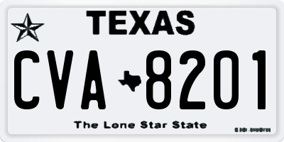 TX license plate CVA8201