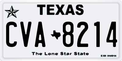 TX license plate CVA8214