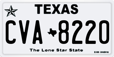 TX license plate CVA8220