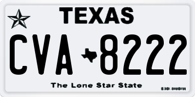 TX license plate CVA8222