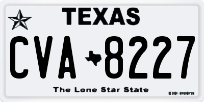 TX license plate CVA8227