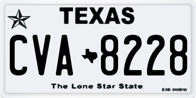 TX license plate CVA8228