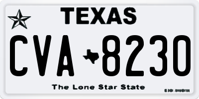 TX license plate CVA8230