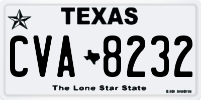 TX license plate CVA8232