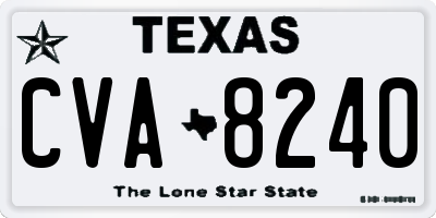 TX license plate CVA8240