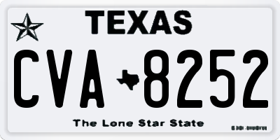 TX license plate CVA8252