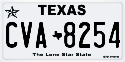 TX license plate CVA8254