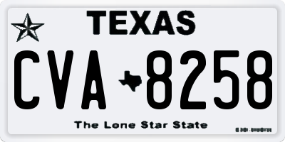 TX license plate CVA8258