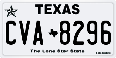 TX license plate CVA8296