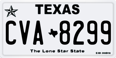 TX license plate CVA8299