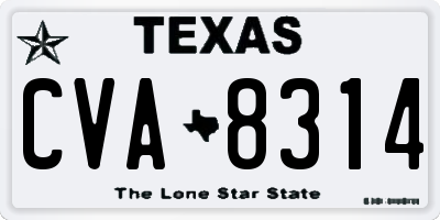 TX license plate CVA8314