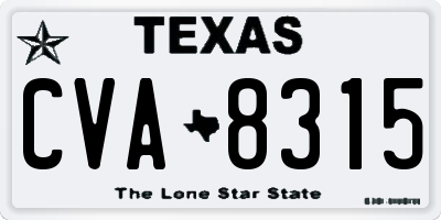 TX license plate CVA8315