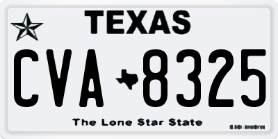 TX license plate CVA8325