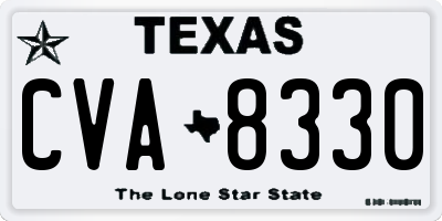 TX license plate CVA8330
