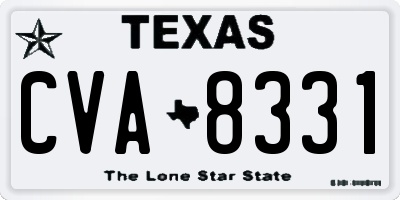 TX license plate CVA8331