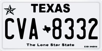 TX license plate CVA8332