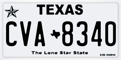TX license plate CVA8340