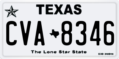 TX license plate CVA8346