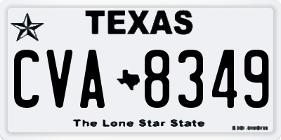 TX license plate CVA8349