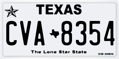TX license plate CVA8354