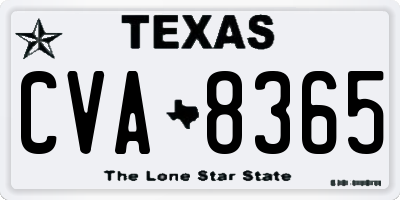 TX license plate CVA8365