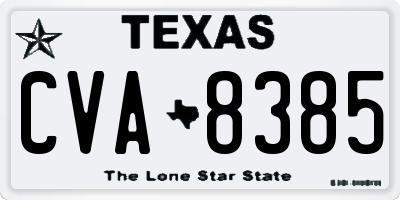 TX license plate CVA8385
