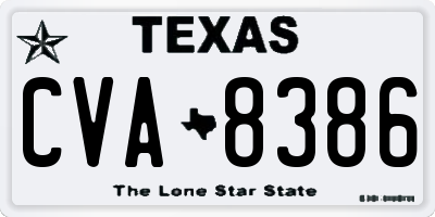 TX license plate CVA8386