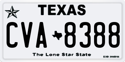 TX license plate CVA8388