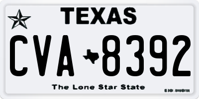 TX license plate CVA8392