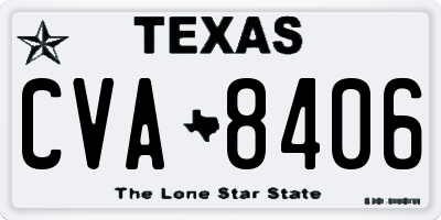 TX license plate CVA8406